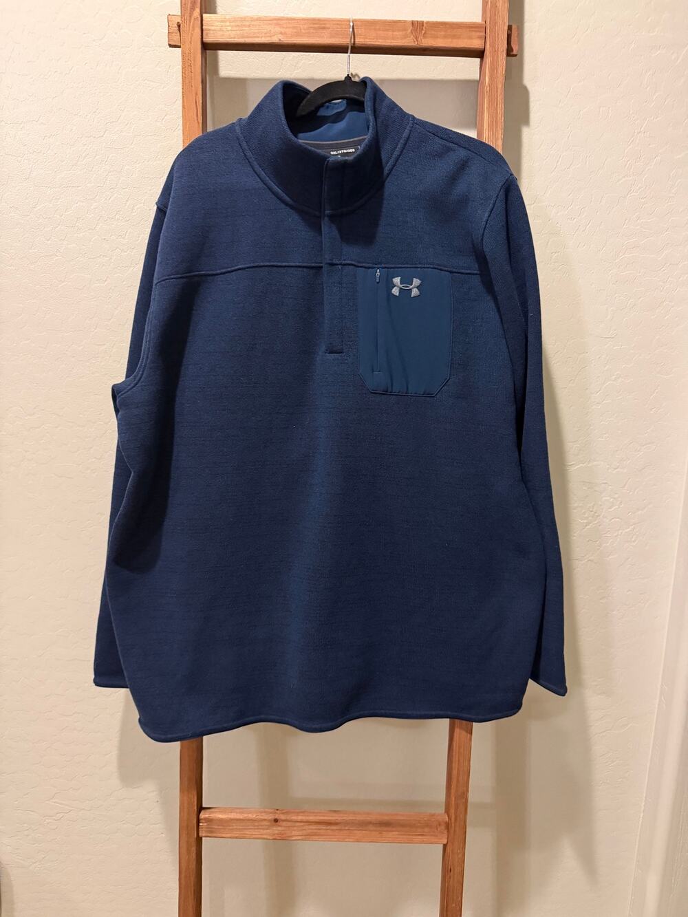 NWT- Under Armour ColdGear Fleece Pullover Jacket Navy Blue 3XL